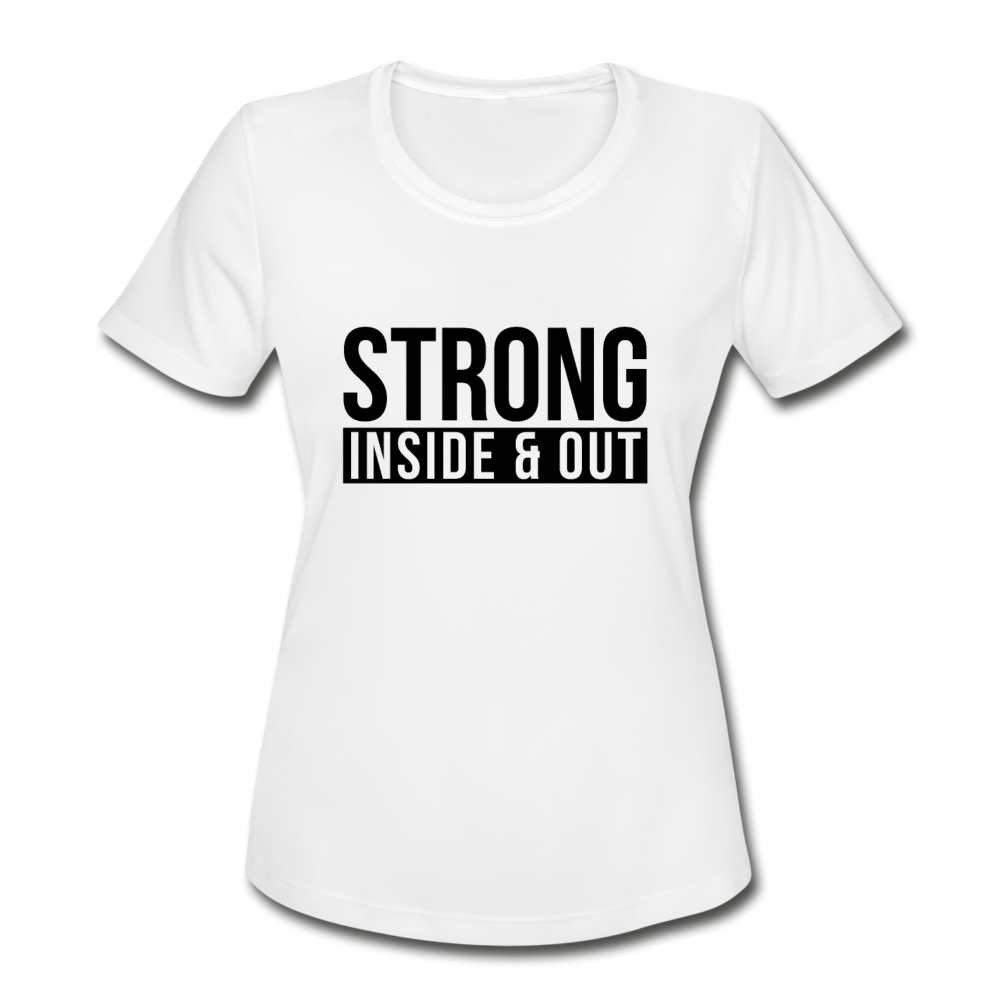 Strong IO B Women's Moisture Wicking Performance T-Shirt - white