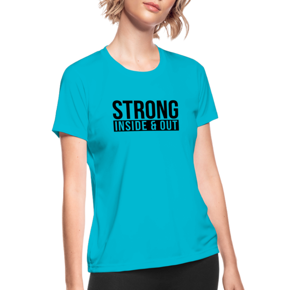 Strong IO B Women's Moisture Wicking Performance T-Shirt - turquoise
