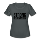 Strong IO B Women's Moisture Wicking Performance T-Shirt - charcoal