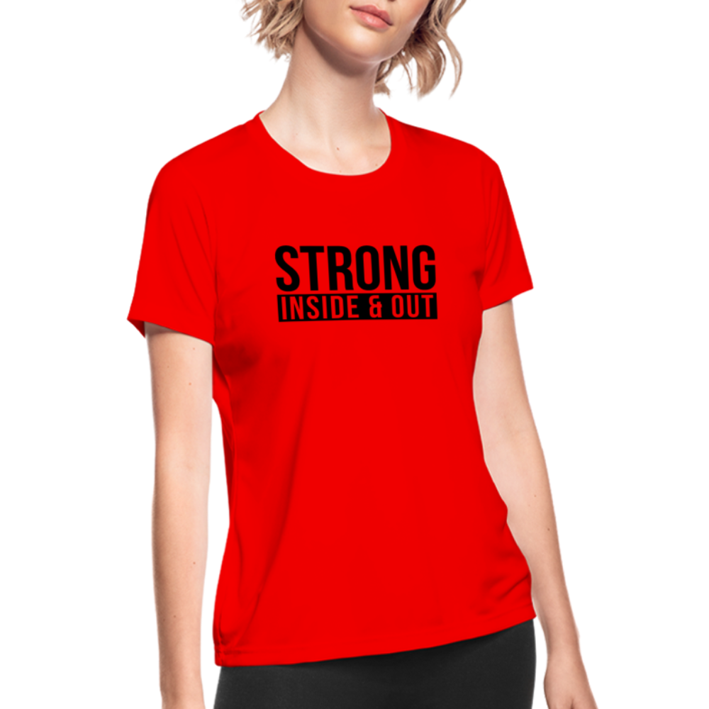 Strong IO B Women's Moisture Wicking Performance T-Shirt - red