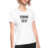 Strong B Women's Moisture Wicking Performance T-Shirt - white