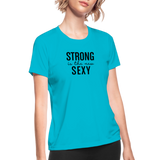 Strong B Women's Moisture Wicking Performance T-Shirt - turquoise