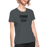 Strong B Women's Moisture Wicking Performance T-Shirt - charcoal