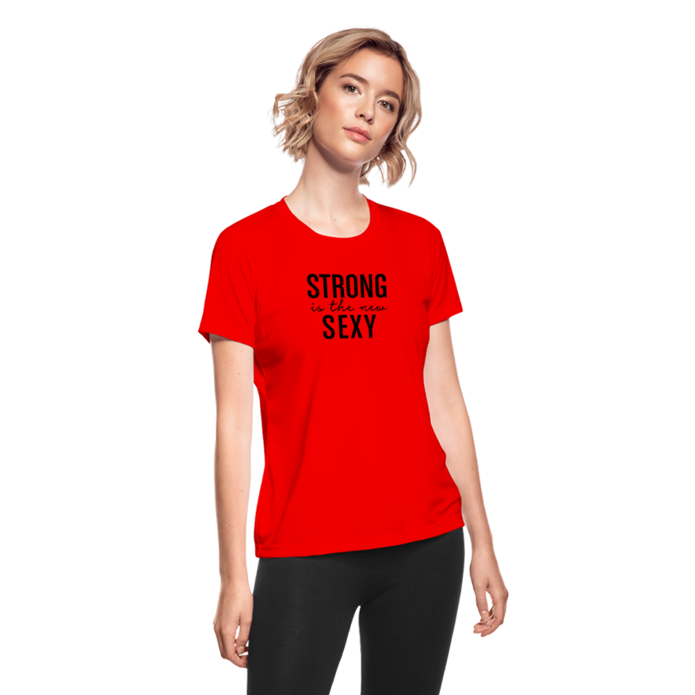 Strong B Women's Moisture Wicking Performance T-Shirt - red