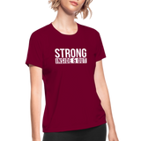 Strong IO W Women's Moisture Wicking Performance T-Shirt - burgundy