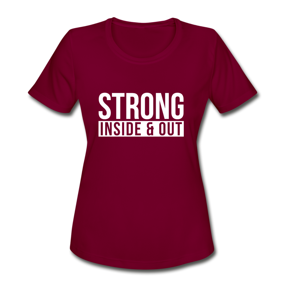 Strong IO W Women's Moisture Wicking Performance T-Shirt - burgundy