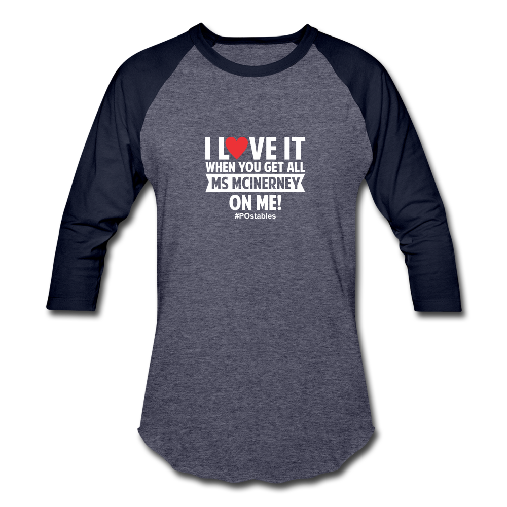 I Love It W Baseball T-Shirt - heather blue/navy