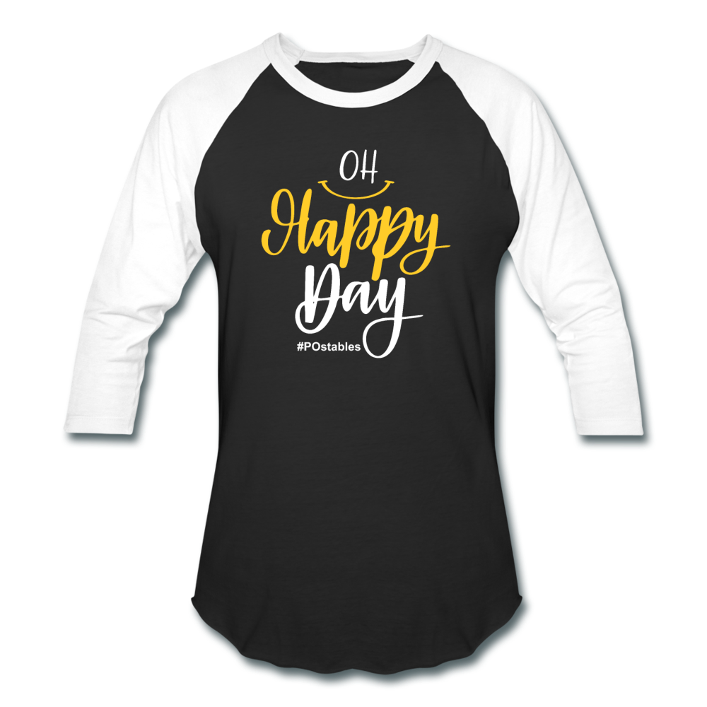 Oh Happy Day W Baseball T-Shirt - black/white