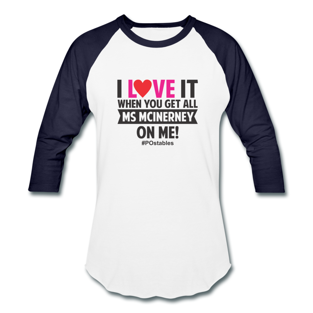 I Love It B Baseball T-Shirt - white/navy