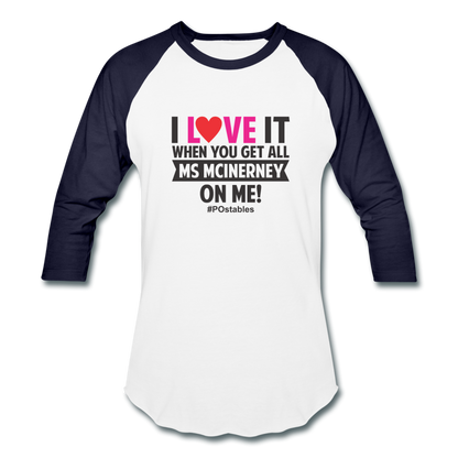 I Love It B Baseball T-Shirt - white/navy