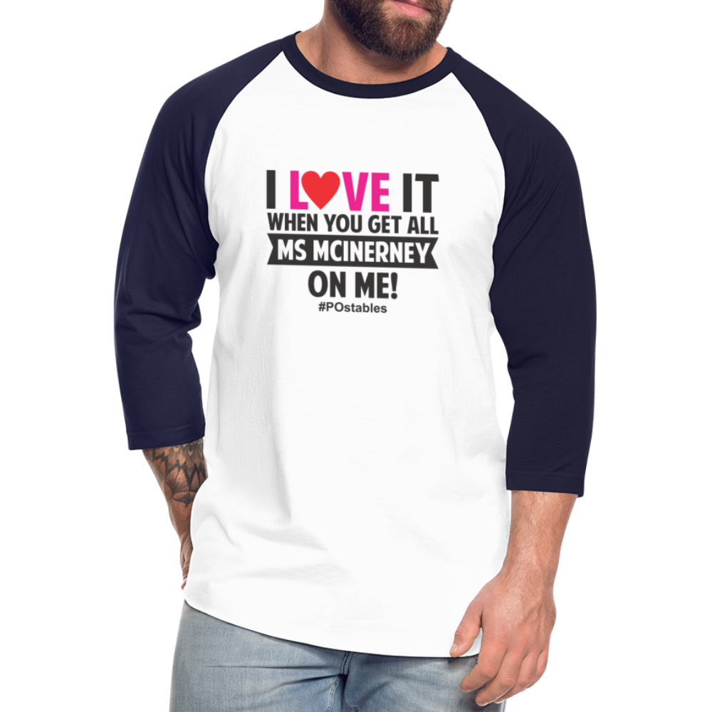 I Love It B Baseball T-Shirt - white/navy