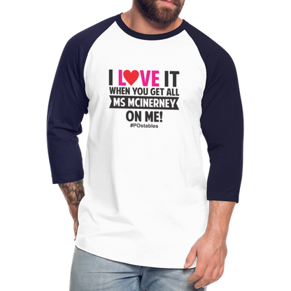 I Love It B Baseball T-Shirt - white/navy