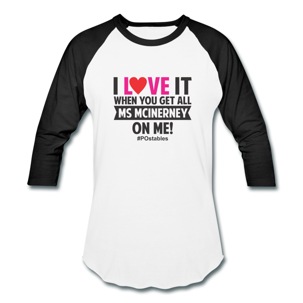 I Love It B Baseball T-Shirt - white/black