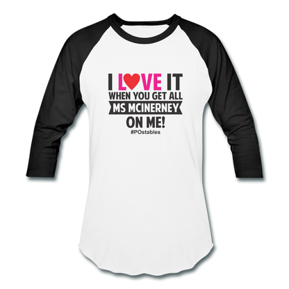 I Love It B Baseball T-Shirt - white/black