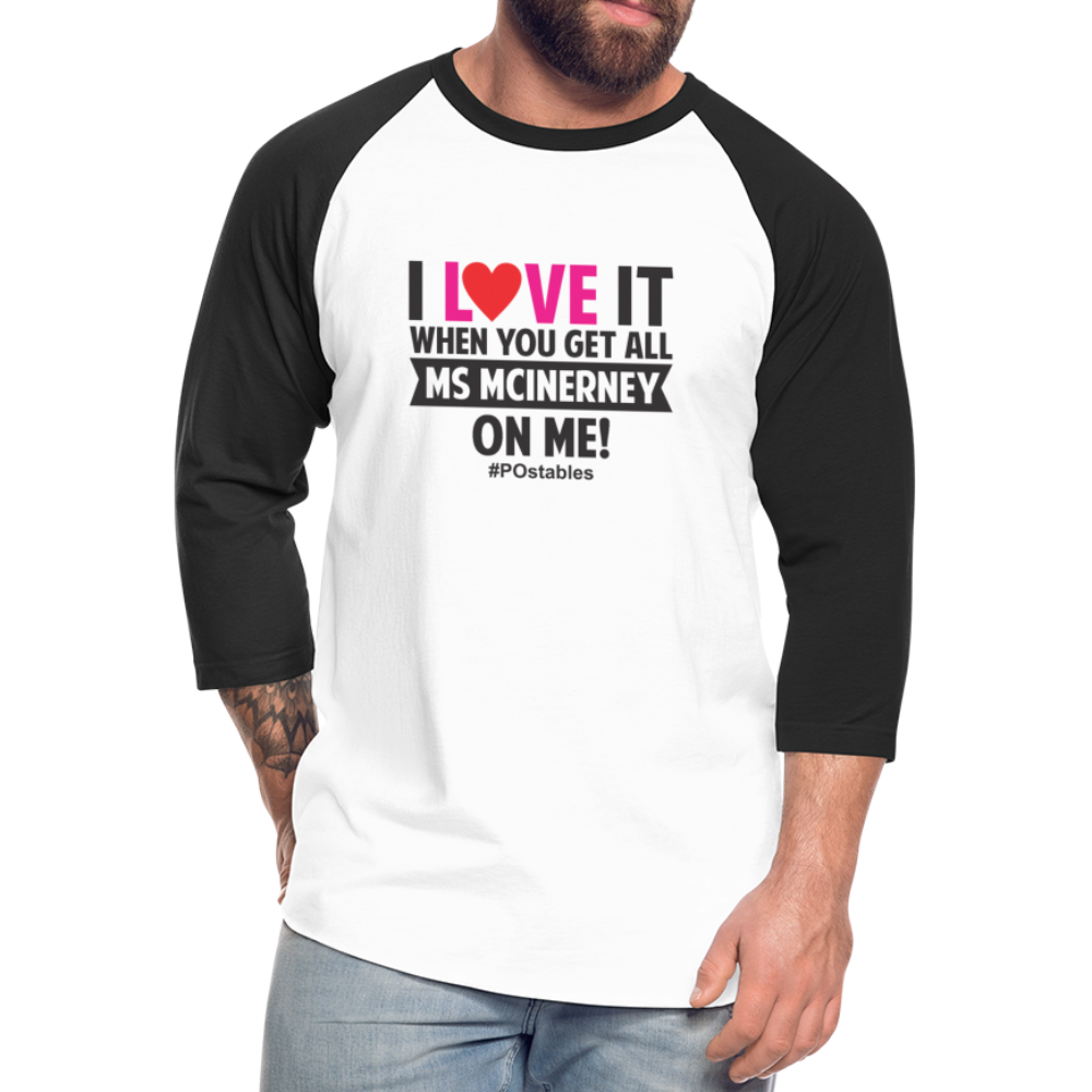 I Love It B Baseball T-Shirt - white/black