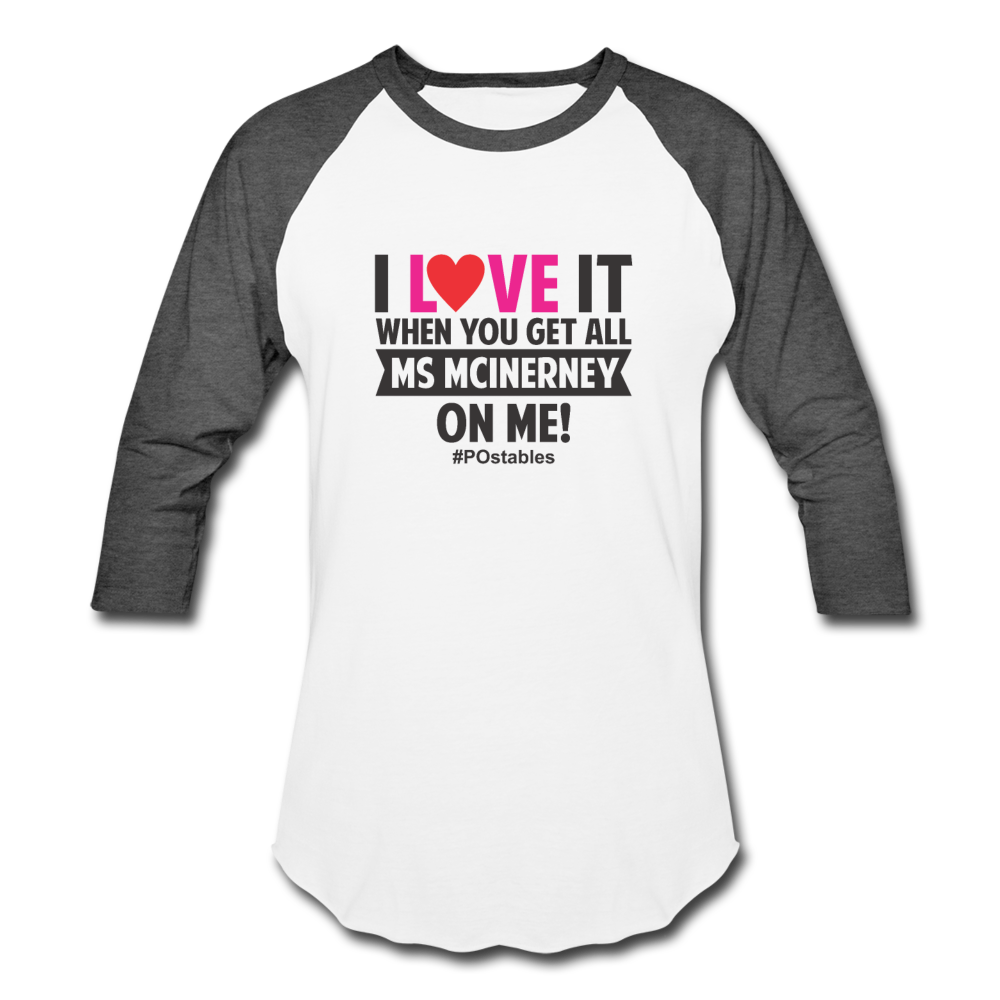 I Love It B Baseball T-Shirt - white/charcoal