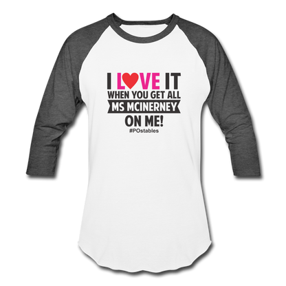 I Love It B Baseball T-Shirt - white/charcoal