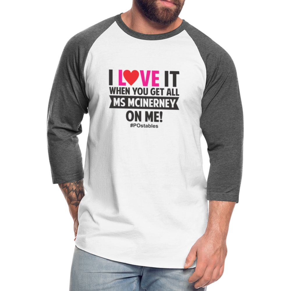 I Love It B Baseball T-Shirt - white/charcoal