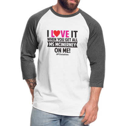 I Love It B Baseball T-Shirt - white/charcoal