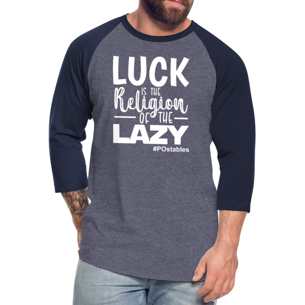 Luck W Baseball T-Shirt - heather blue/navy