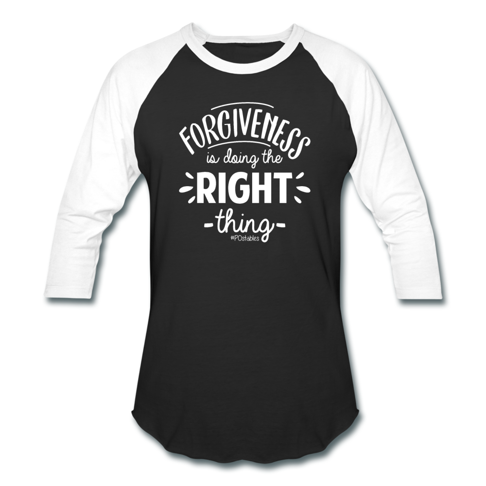 Forgiveness W Baseball T-Shirt - black/white