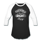 Forgiveness W Baseball T-Shirt - black/white
