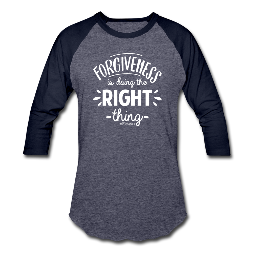 Forgiveness W Baseball T-Shirt - heather blue/navy