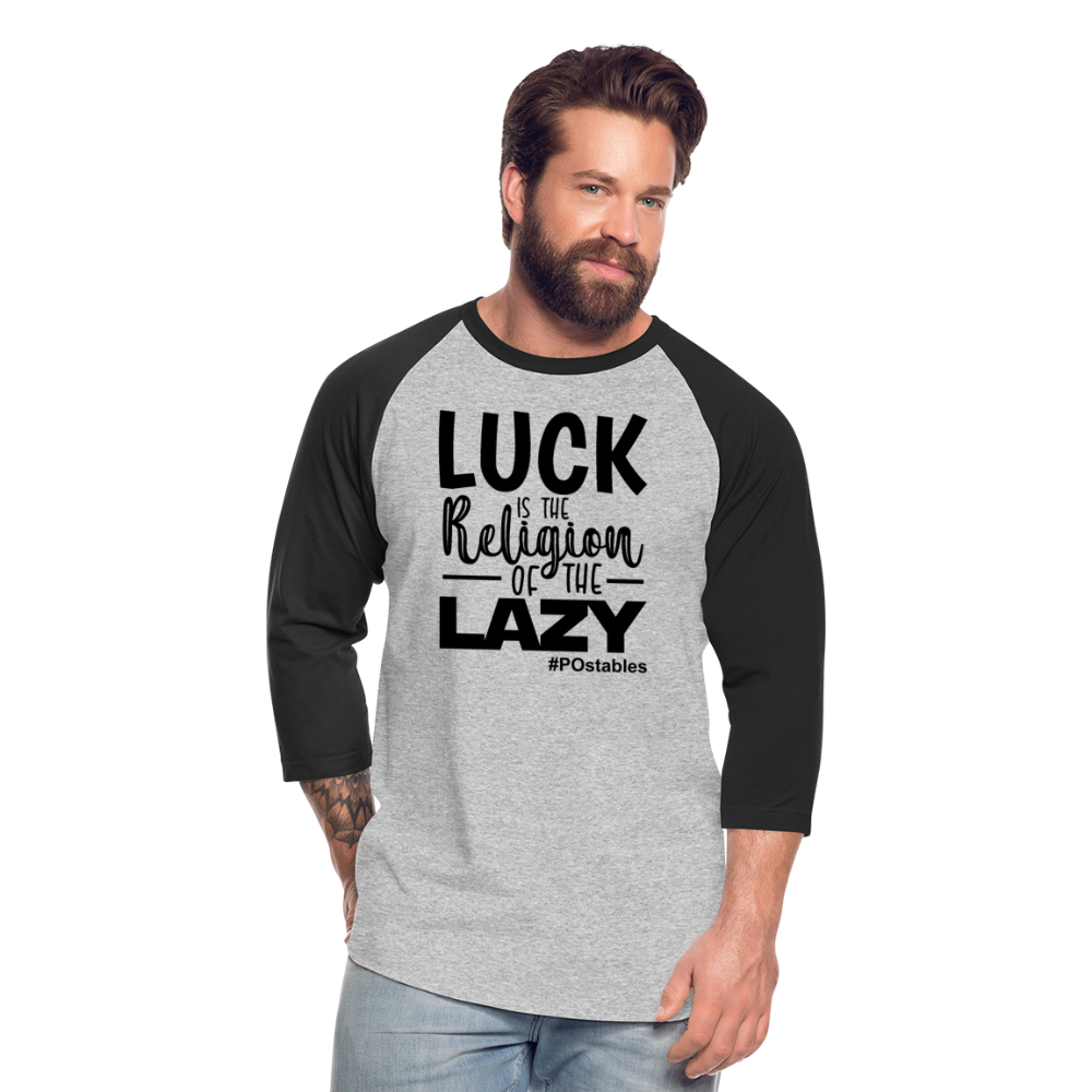 Luck B Baseball T-Shirt - heather gray/black