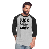 Luck B Baseball T-Shirt - heather gray/black