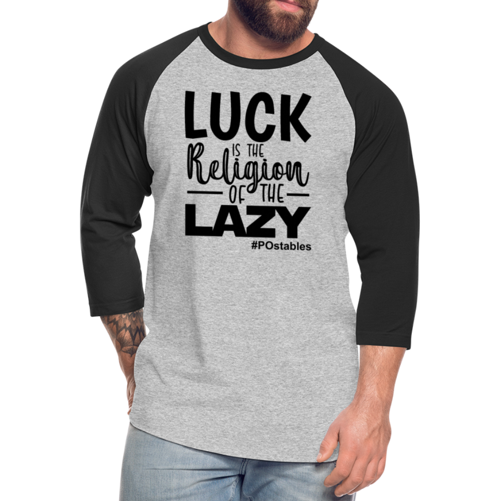 Luck B Baseball T-Shirt - heather gray/black