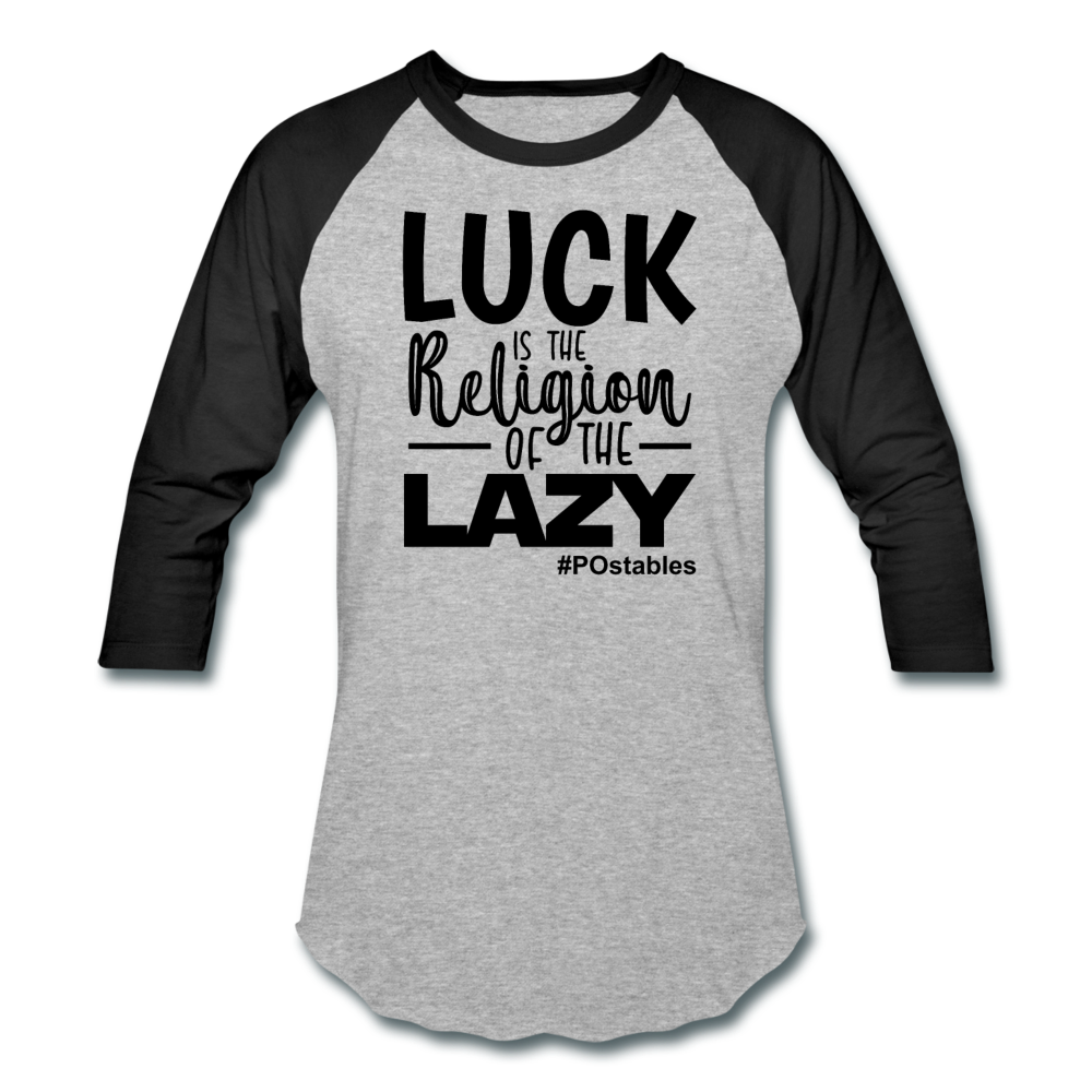 Luck B Baseball T-Shirt - heather gray/black