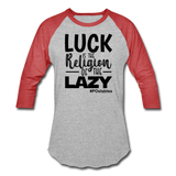 Luck B Baseball T-Shirt - heather gray/red