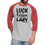Luck B Baseball T-Shirt - heather gray/red