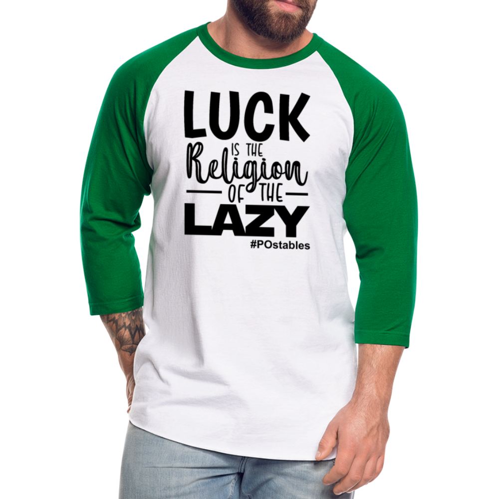 Luck B Baseball T-Shirt - white/kelly green