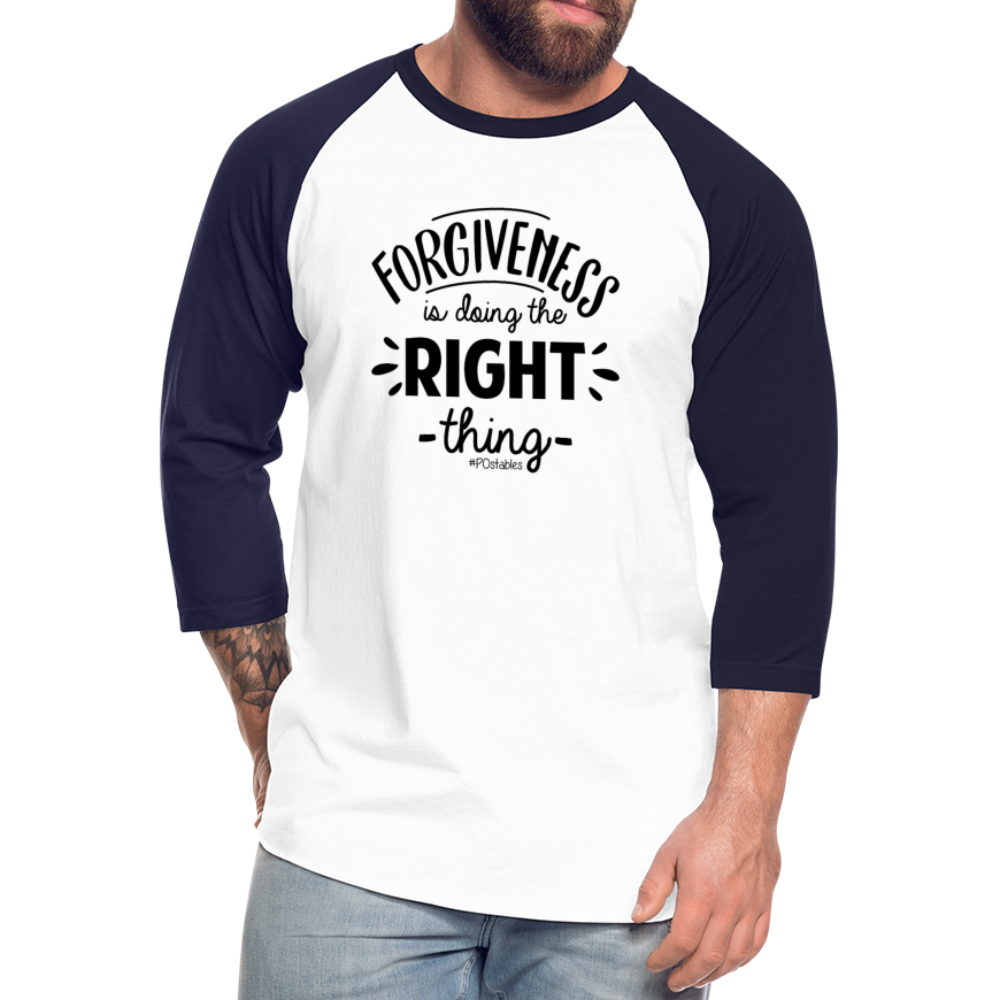 Forgiveness B Baseball T-Shirt - white/navy