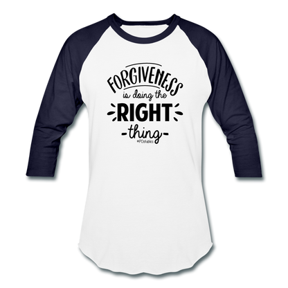 Forgiveness B Baseball T-Shirt - white/navy