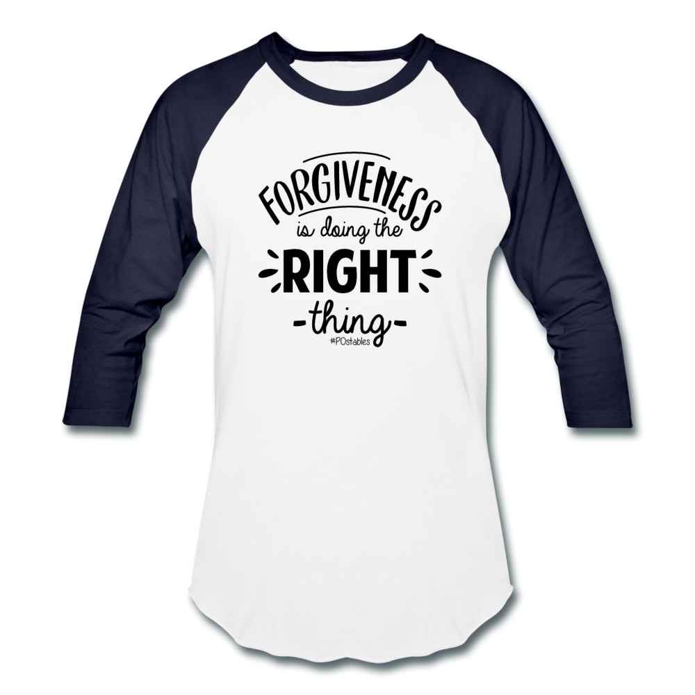 Forgiveness B Baseball T-Shirt - white/navy