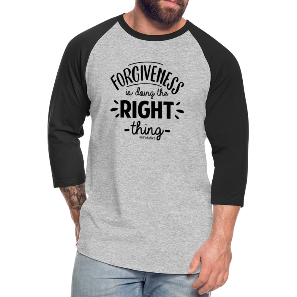 Forgiveness B Baseball T-Shirt - heather gray/black