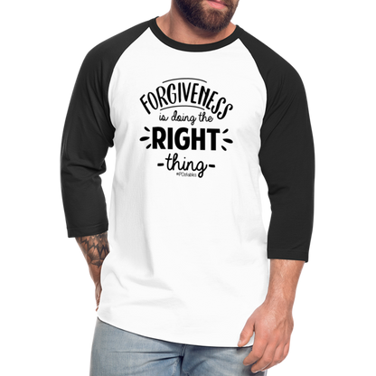 Forgiveness B Baseball T-Shirt - white/black