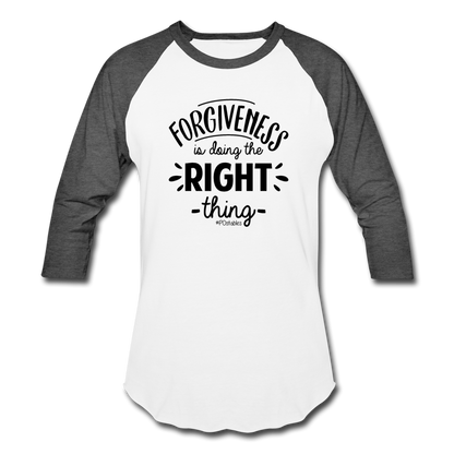 Forgiveness B Baseball T-Shirt - white/charcoal