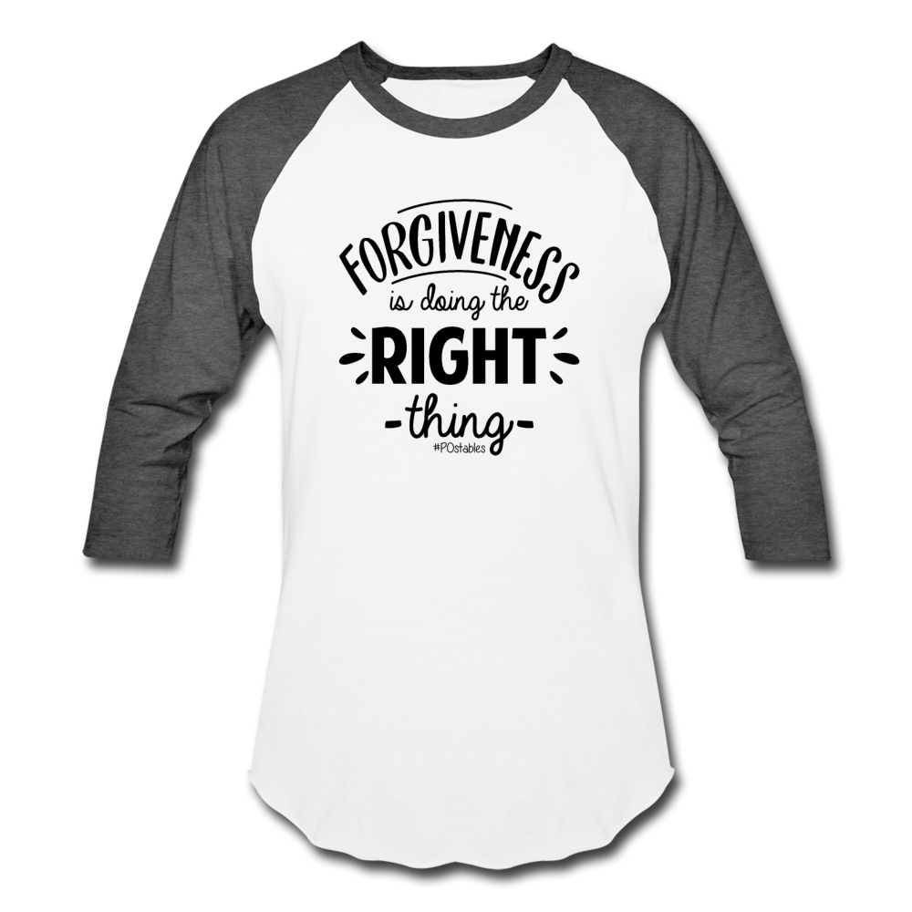 Forgiveness B Baseball T-Shirt - white/charcoal