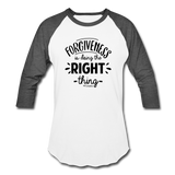 Forgiveness B Baseball T-Shirt - white/charcoal