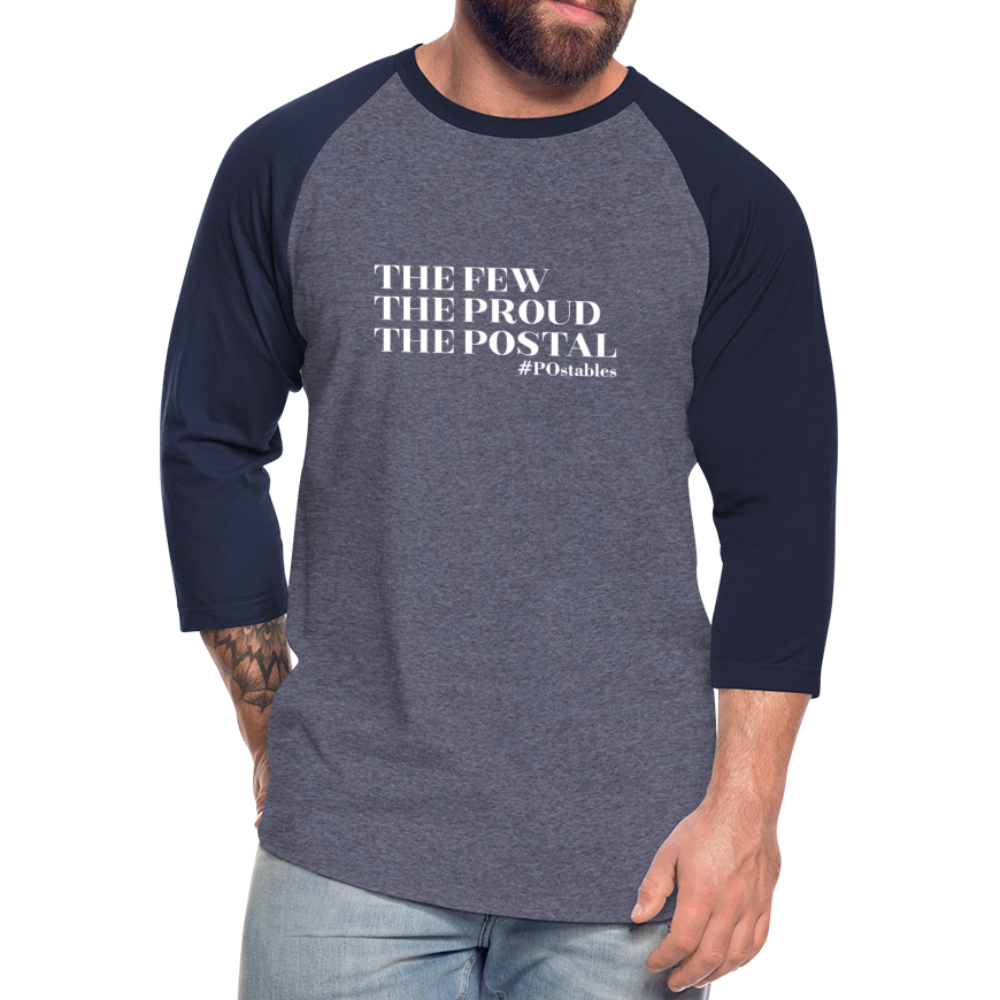 Postal W Baseball T-Shirt - heather blue/navy