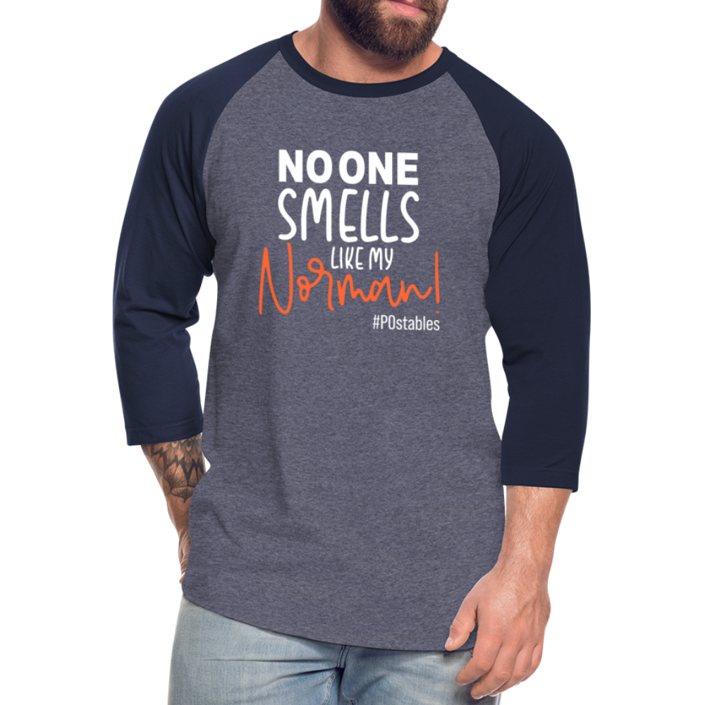 Norman W Baseball T-Shirt - heather blue/navy