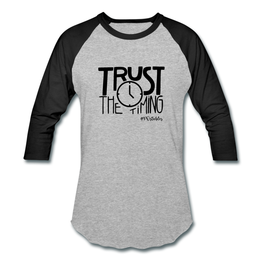 Trust B Baseball T-Shirt - heather gray/black