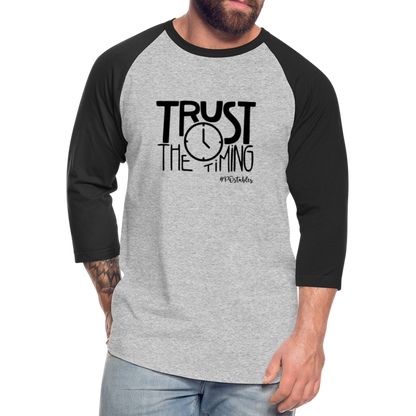 Trust B Baseball T-Shirt - heather gray/black