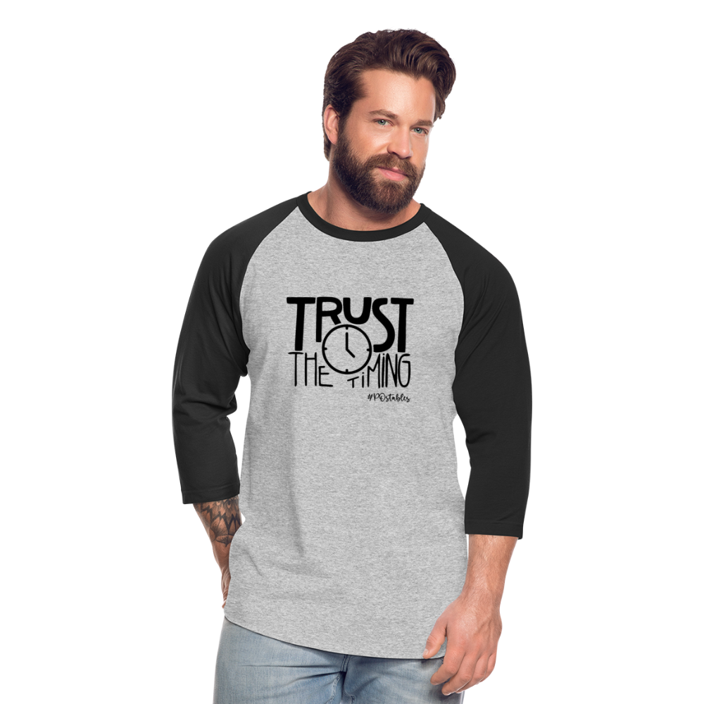 Trust B Baseball T-Shirt - heather gray/black