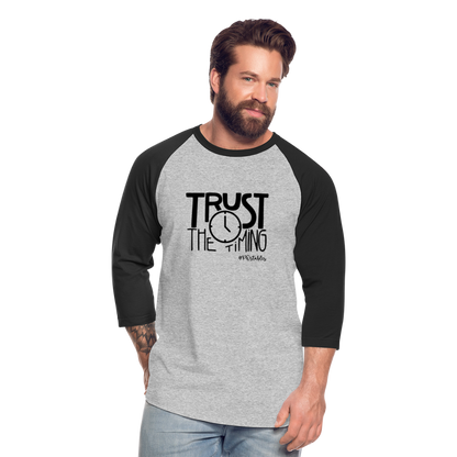 Trust B Baseball T-Shirt - heather gray/black