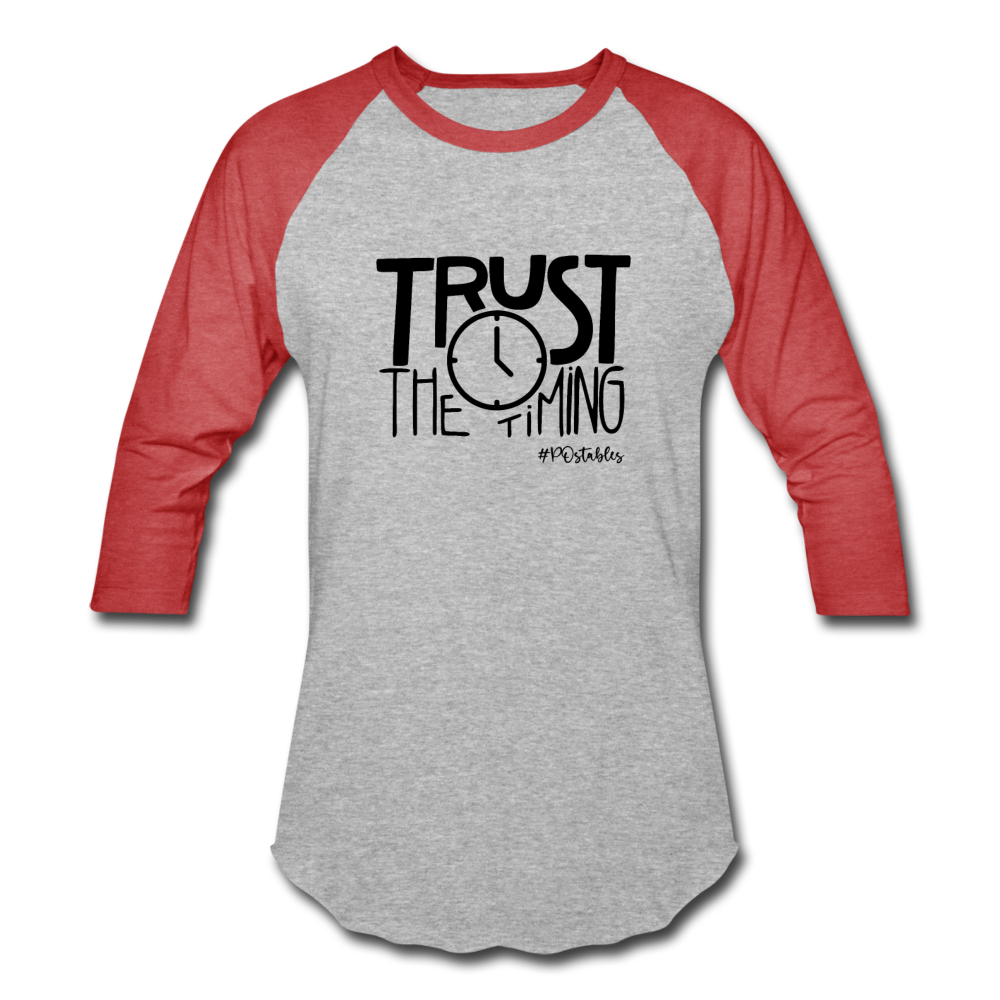 Trust B Baseball T-Shirt - heather gray/red