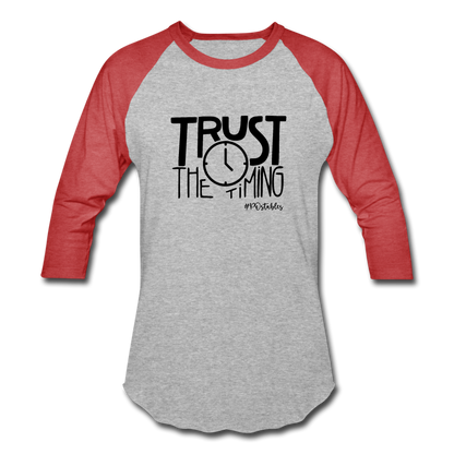 Trust B Baseball T-Shirt - heather gray/red